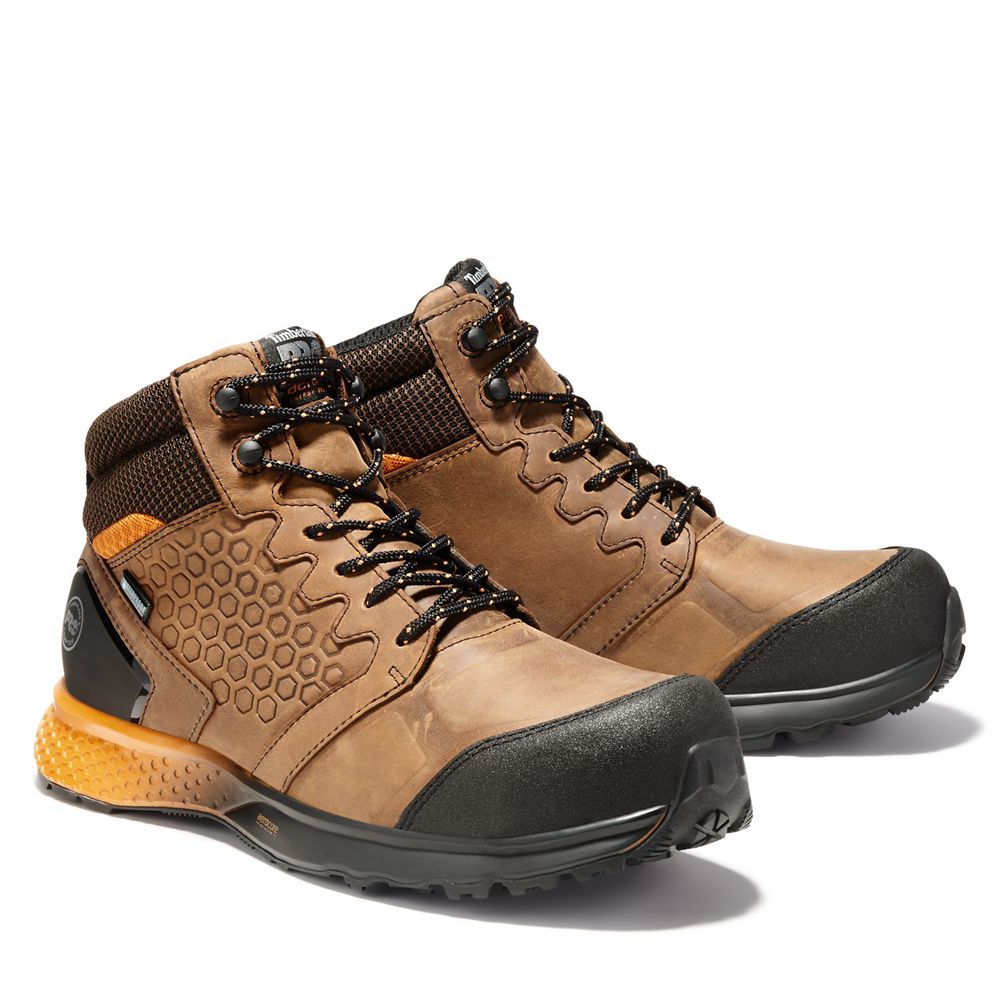 Bocanci De Muncă Timberland Barbati Maro/Negrii - Pro® Reaxion Comp Toe - Romania - WVICDY267